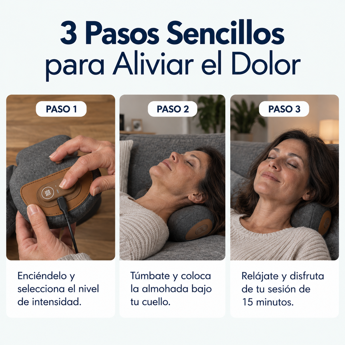 Sporadyk CerviRelax™ — Almohada cervical 3 en 1 con calor y vibración